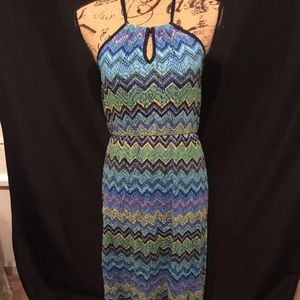 Blue and Green Maxi Dress